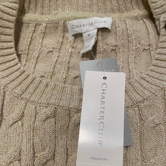 CHARTER CLUB GOLD SWEATER   NWT - Picture 6 of 11